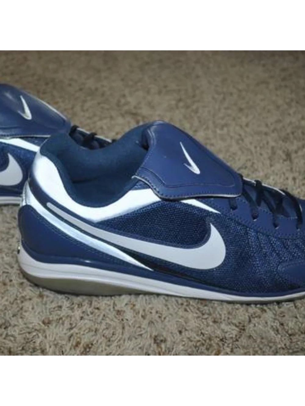 Nike Baseball Cleats 13.5 Mens Air Blue Zoom Coop Low Metal Fx Leather Shoes